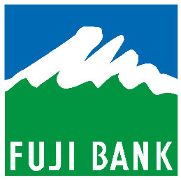 Representação do monte Fuji no logo do Fuji Bank