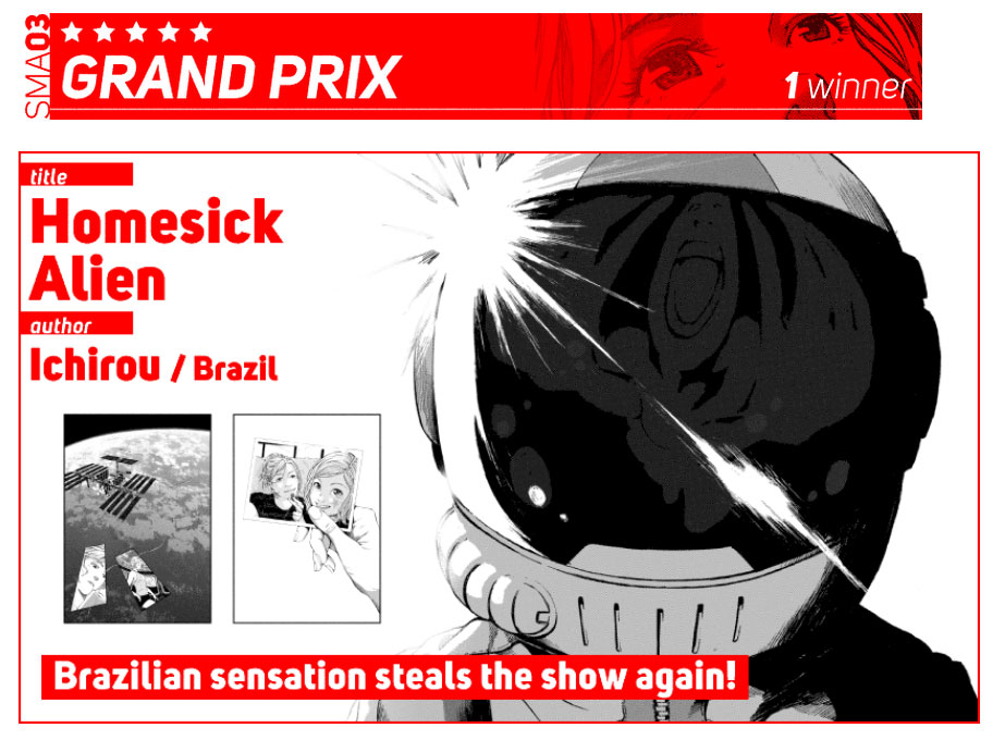 Ichirou ganhou o Grand Prix do SMA03. Clique na imagem para acessar a versão completa.