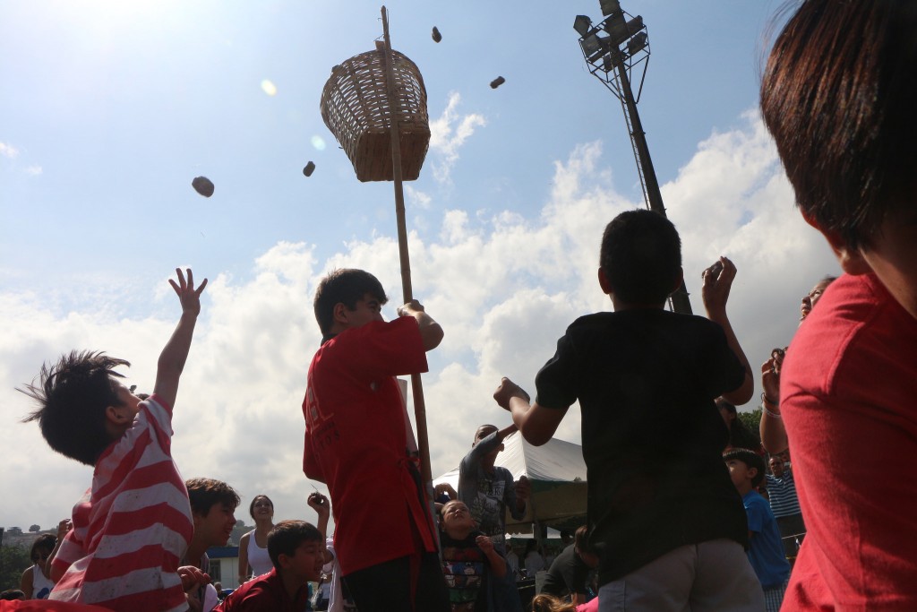 Brincadeira da bola ao cesto