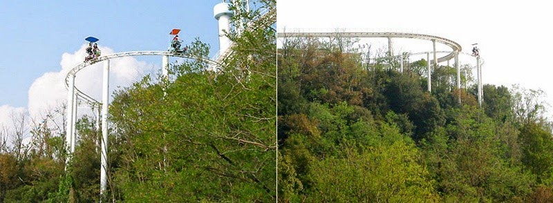 O trilho fica suspenso a 16 metros de altura 
