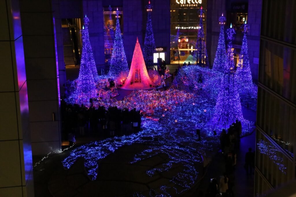 Iluminação em Shiodome Tóquio