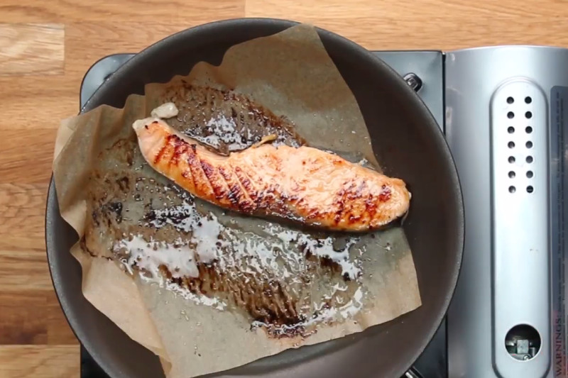 Salmão grelhado com missô