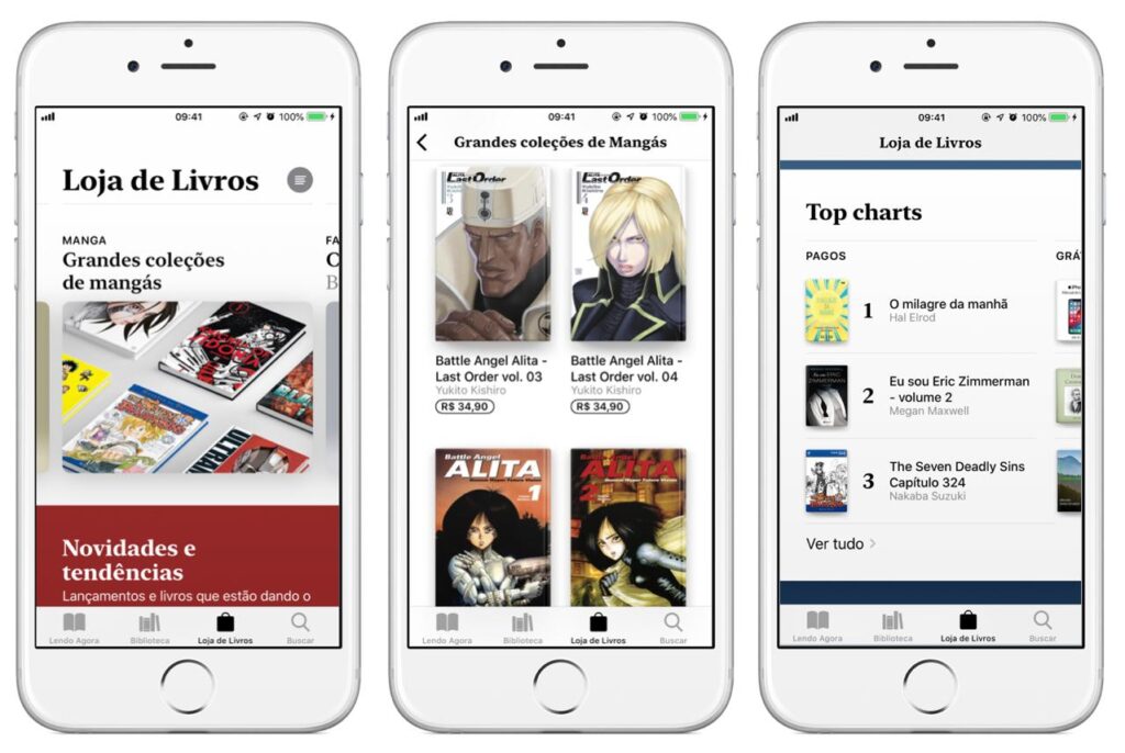 Mangás digitais no Apple Books